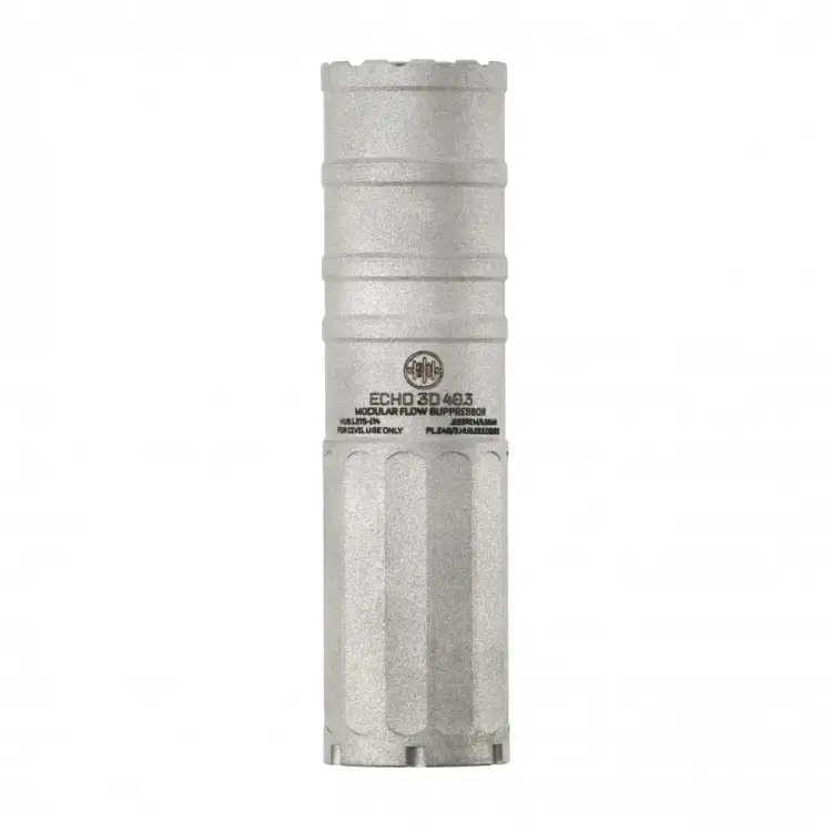 Tłumik do broni BK Precise ECHO 3D 40.3 HUB Taplock 5,56 mm piaskowana stal nierdzewna