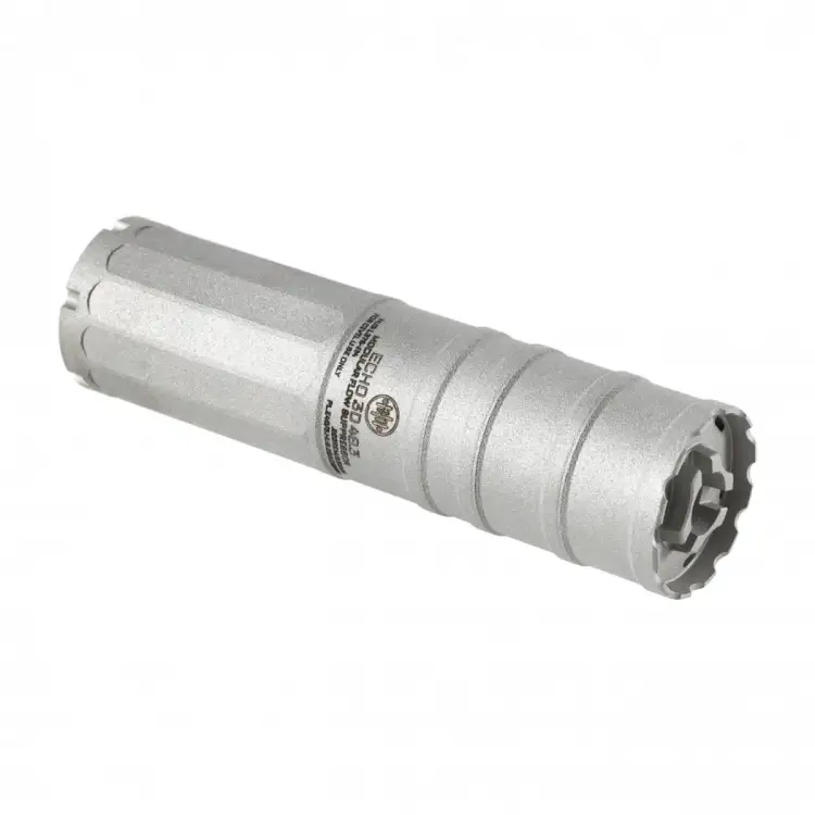 Tłumik do broni BK Precise ECHO 3D 40.3 HUB Taplock 5,56 mm piaskowana stal nierdzewna