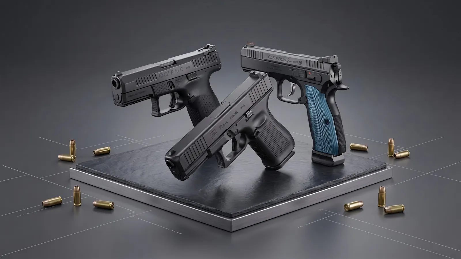 CZ P-10 C vs Glock 19 vs Shadow 2 - Jaki pistolet wybrać?